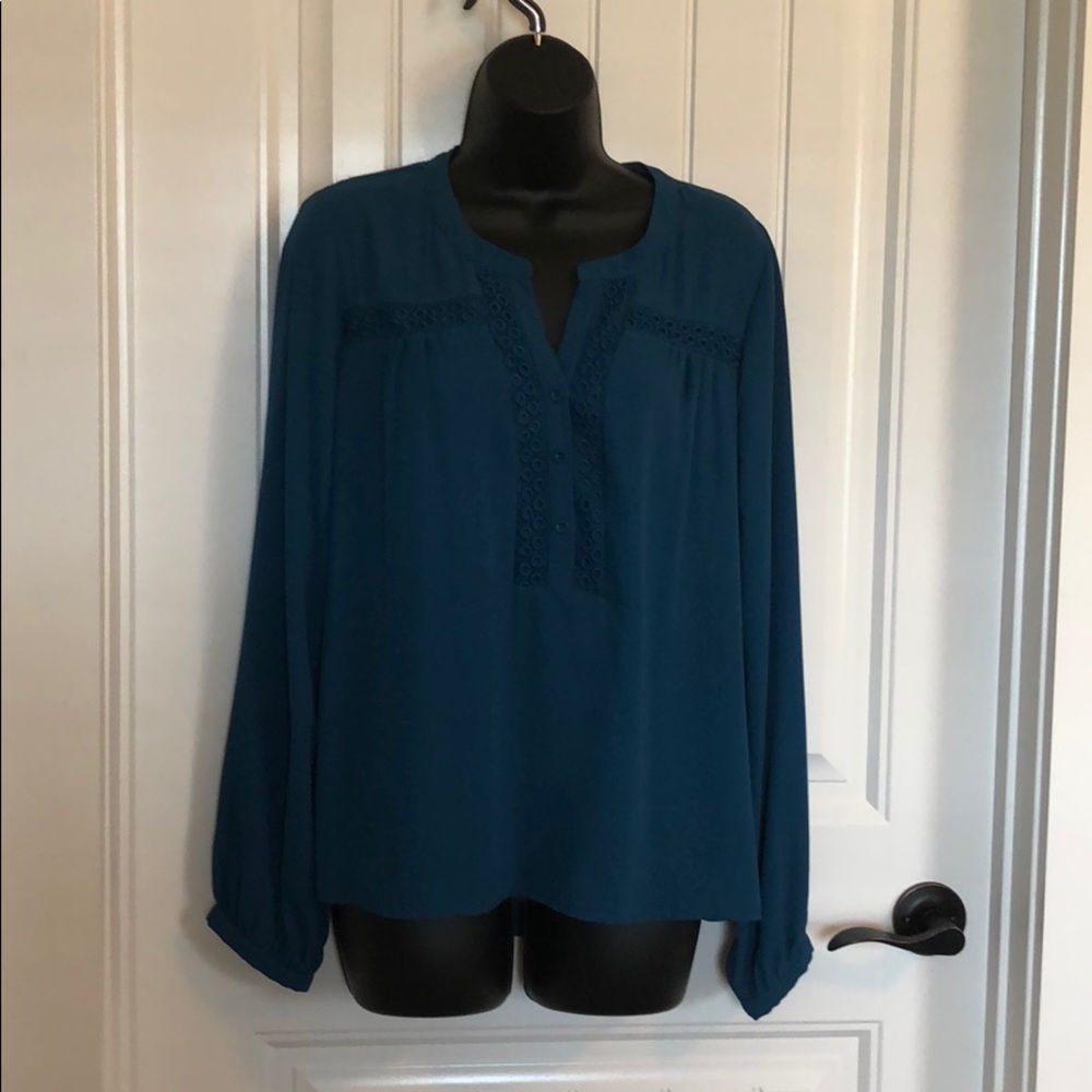 Teal long sleeve blouse from stitch fix